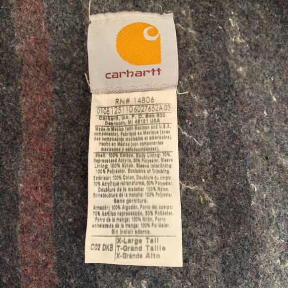 Vintage Carhartt Men's Blanket Lined Chore Coat Loose Fit Brown Work Jacket SzXL - Picture 2 of 5